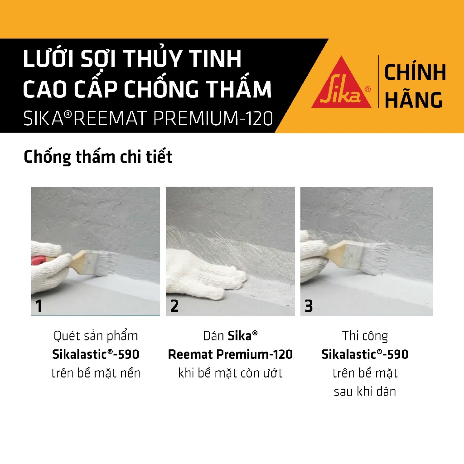 Sika - Lưới sợi thủy tinh cao cấp chống thấm Sika ® Reemat Premium 120 0.2x5m-1